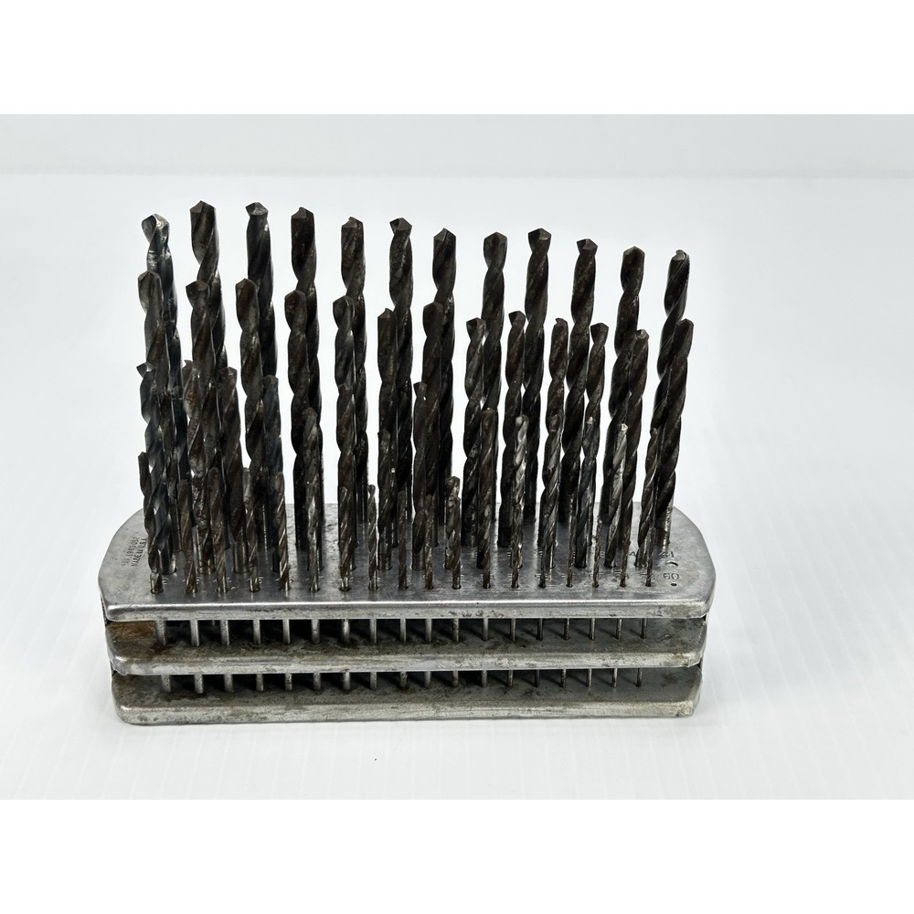 VINTAGE GREAT LAKES PRESSED STEEL BUFFALO NY DRILL‎ BIT HOLDER USA 60 HOLE BITS